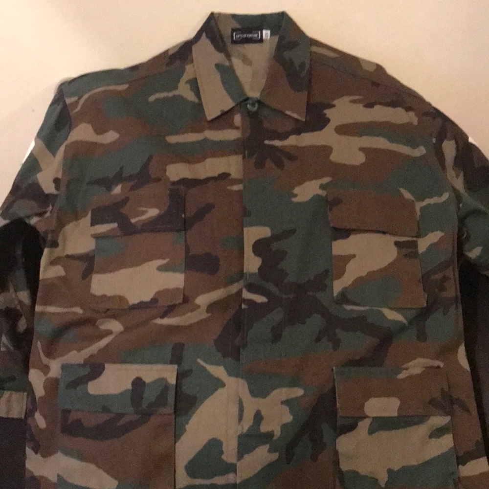 Camo button down shirt